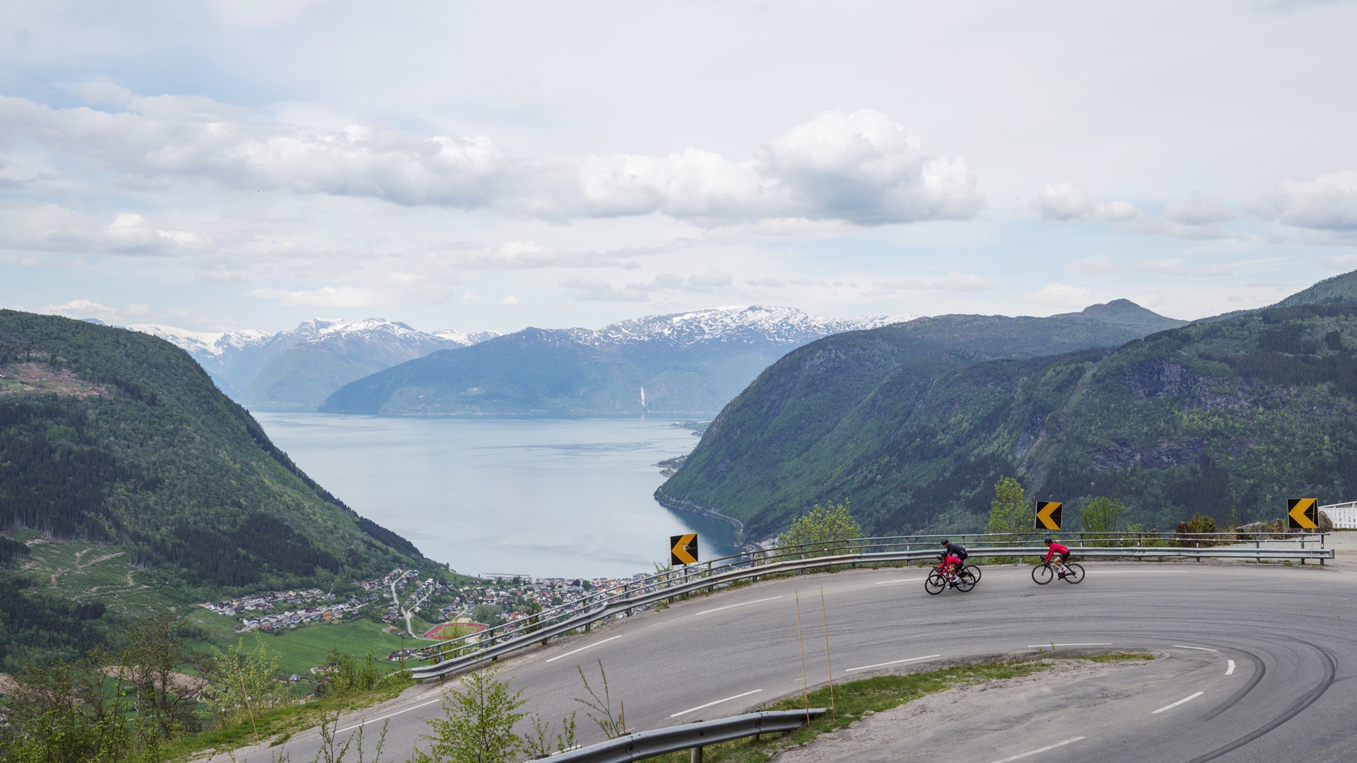 Road biking from mountains to fjords
