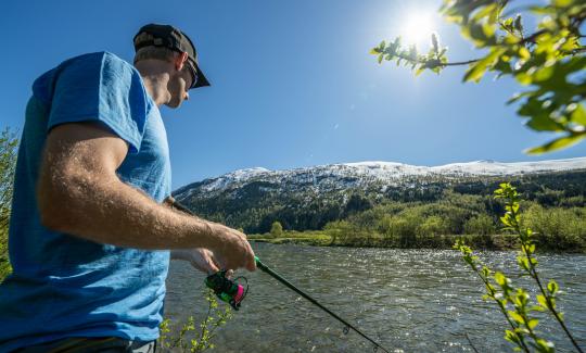 Vil du lære deg fluefiske i sommer? I Myrkdalen får du kurs og guidet fluefiske turer i sommer. 